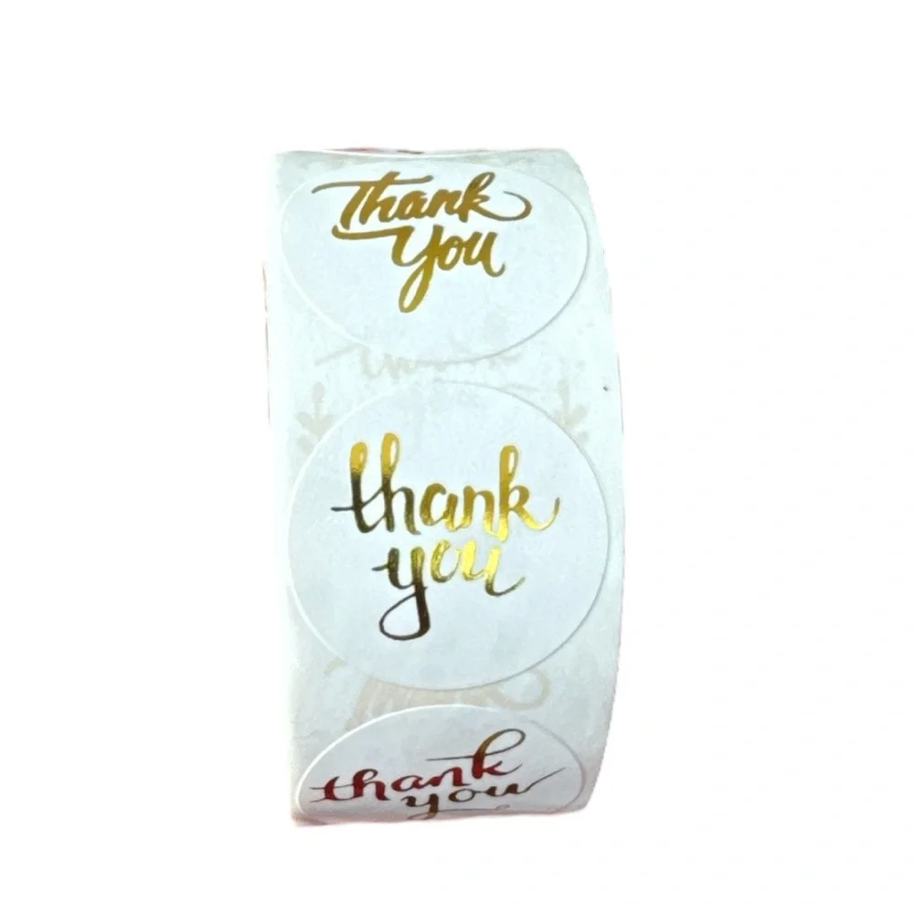 thank you stickers Gold (variety pack) 1in round | shipping supplies - Picture 5 of 9